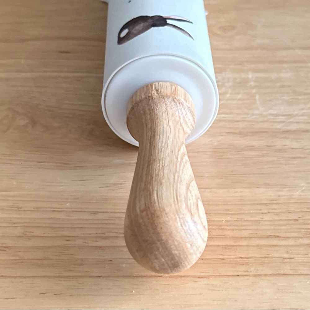 Rae Dunn Hip Hip Hop Bunny Silicone and Wood Rolling Pin Easter Farmhouse Decor - Picture 5 of 10